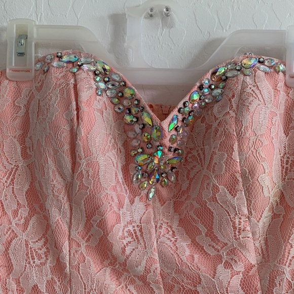 Masquerade Formal Mini Pink Dress size13/14 - Picture 3 of 6